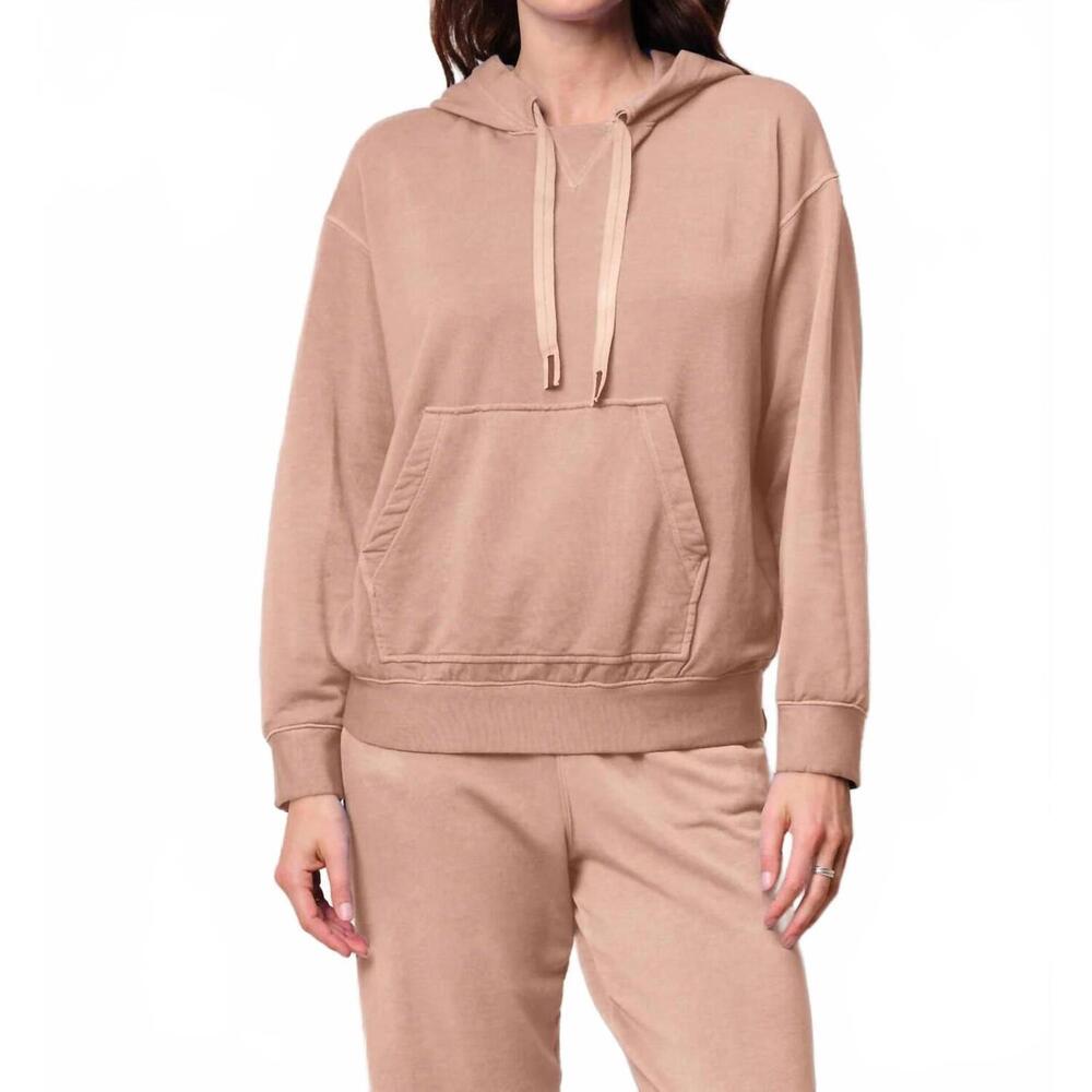 NEW STATESIDE softest fleece hood pullover hoodie in almond